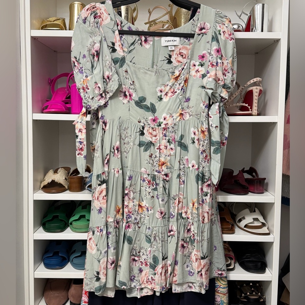 Yumi Kim Denise Mint Floral Mini Dress XS - Picture 3 of 5